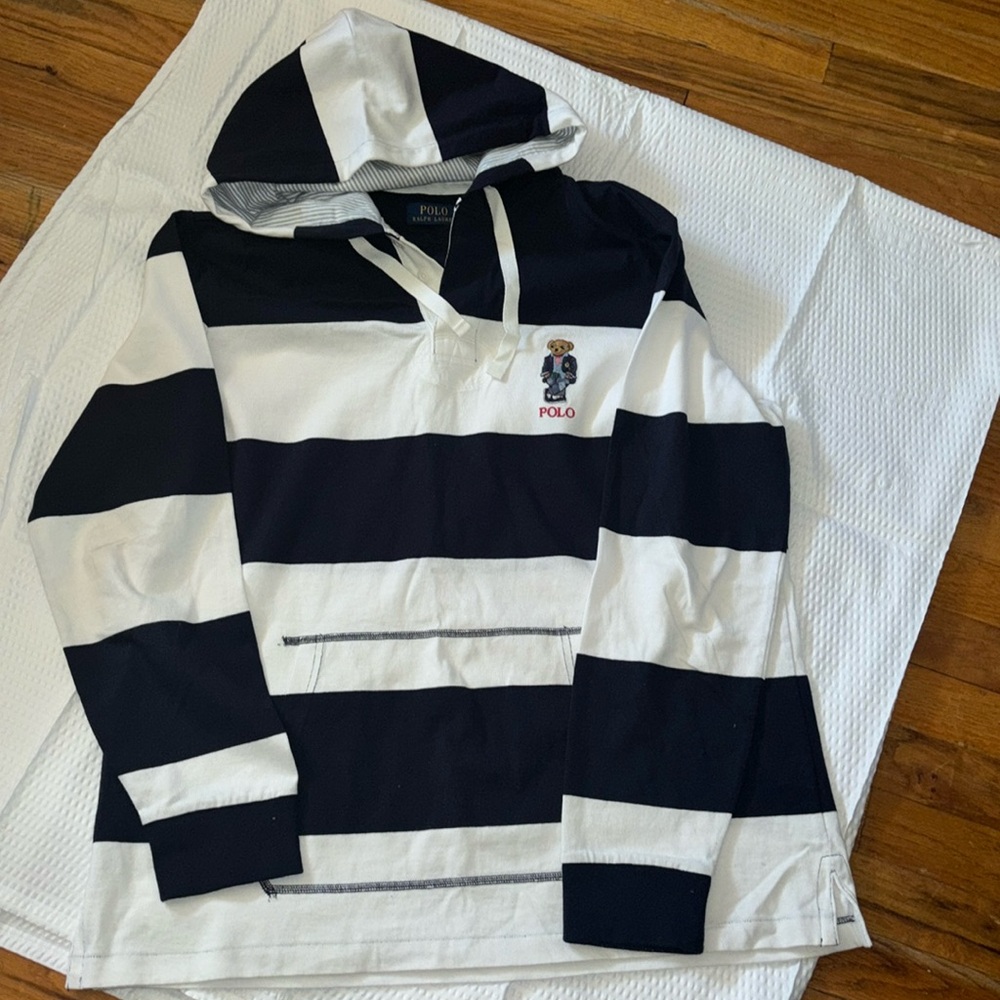 Men's Polo Bear Jersey Hooded Rugby
Shirt